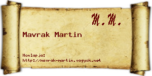Mavrak Martin névjegykártya